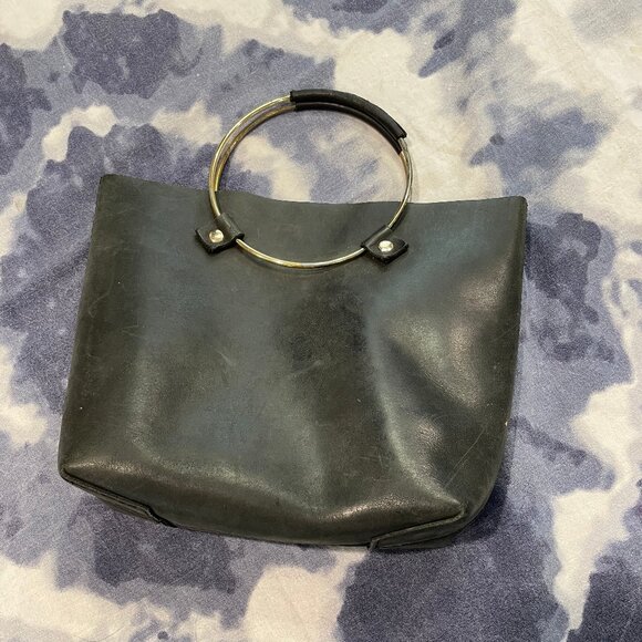 tribe alive Handbags - Tribe Alive Luxe Brass Handle Leather Handbag - EUC